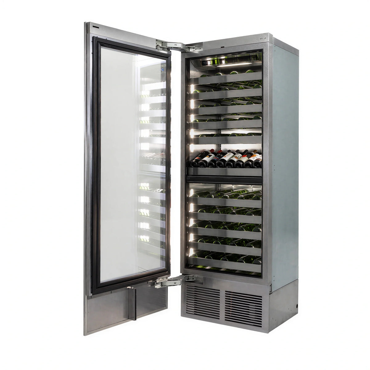 Perlick CC30D-2-4RL Dual-Zone Wine Column Refrigerator, Glass Door, 16.9 cu. ft., 100-Bottle Capacity