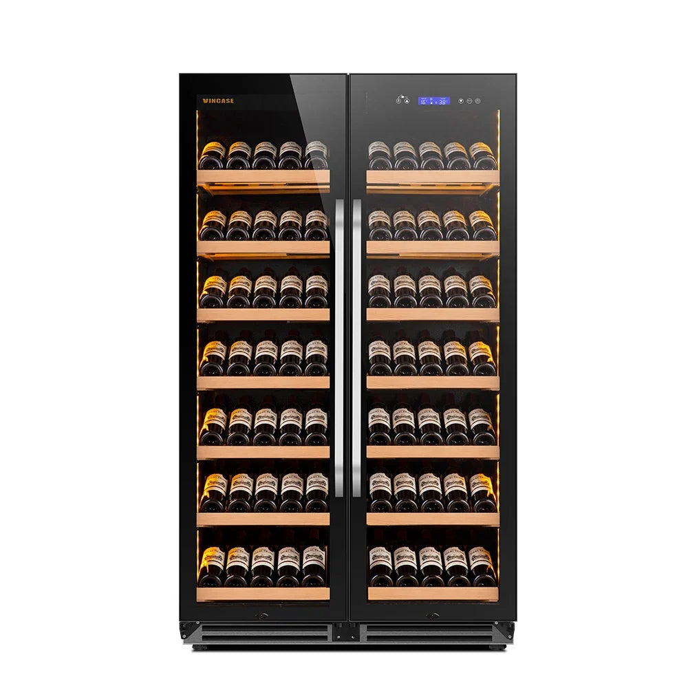 JiuFu Thermoelectric Dual Zone Wine Cooler Cellar Wine Cooling Fridge Corner Wine bar Cabinet for Home