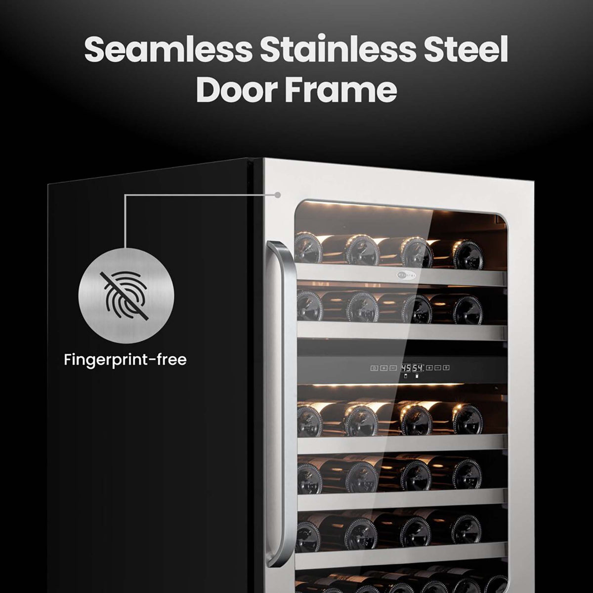 Whynter BSR-046DW 24 inch Built-ln 46 Bottle Undercounter Stainless Steel Wine Fridge with Reversible Door, Digital Control, Lock, and Carbon Filter - product image 5