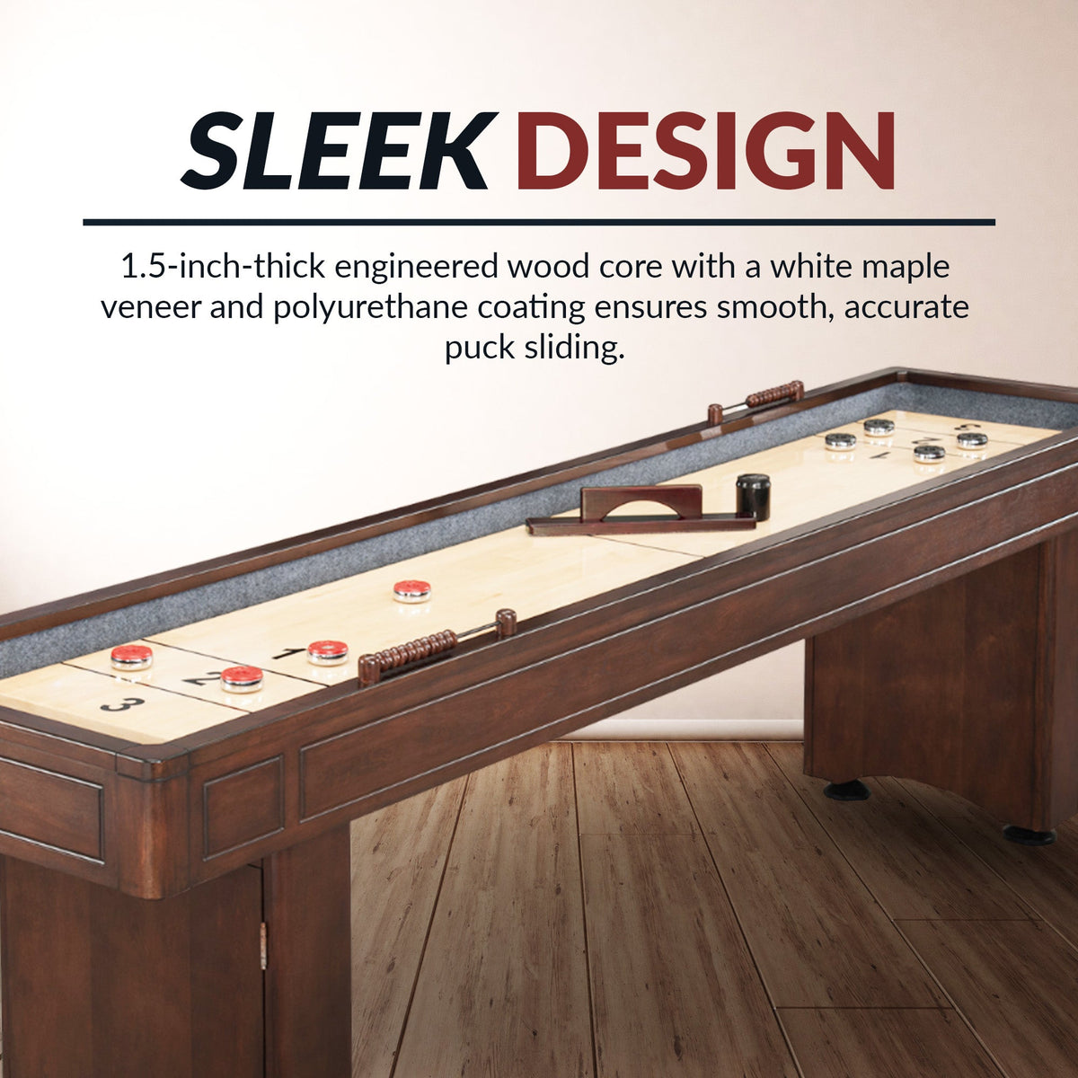 Hathaway Austin 9-ft Shuffleboard Table - Mahogany Finish