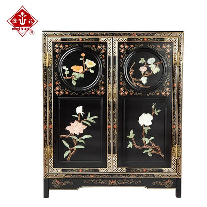New Chinese Classical Mahogany Door Cabinet – Antique Style Storage Credenza