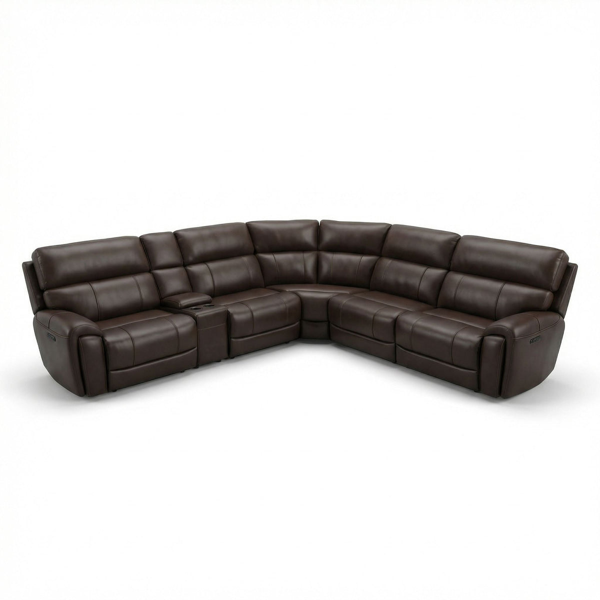 Brazil - Power Sectional With Adjustable Headrest & Footrest - Dark Brown