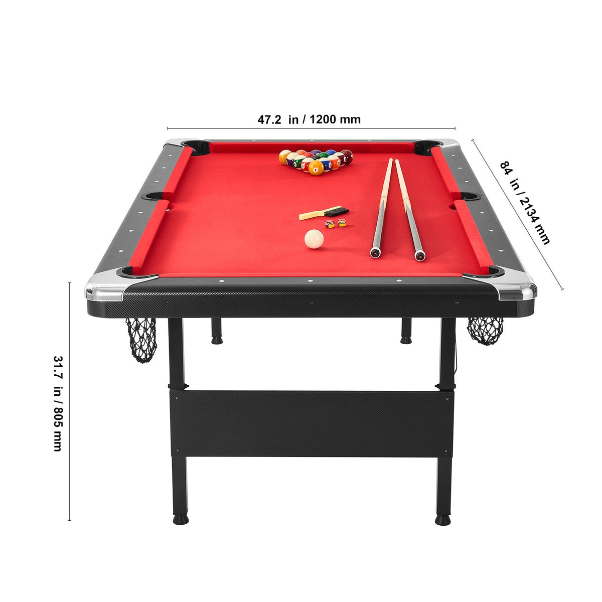 7 ft Foldable Portable Billiards Table with Complete Accessories