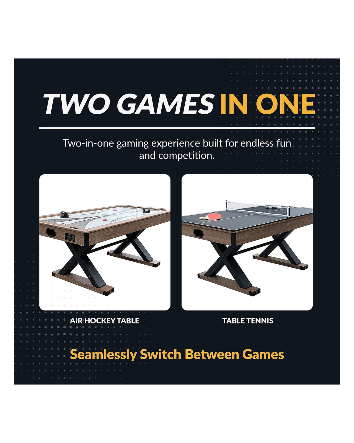 Hathaway Excalibur 72-in Air Hockey Table w/ LED Scoring & Tennis Top