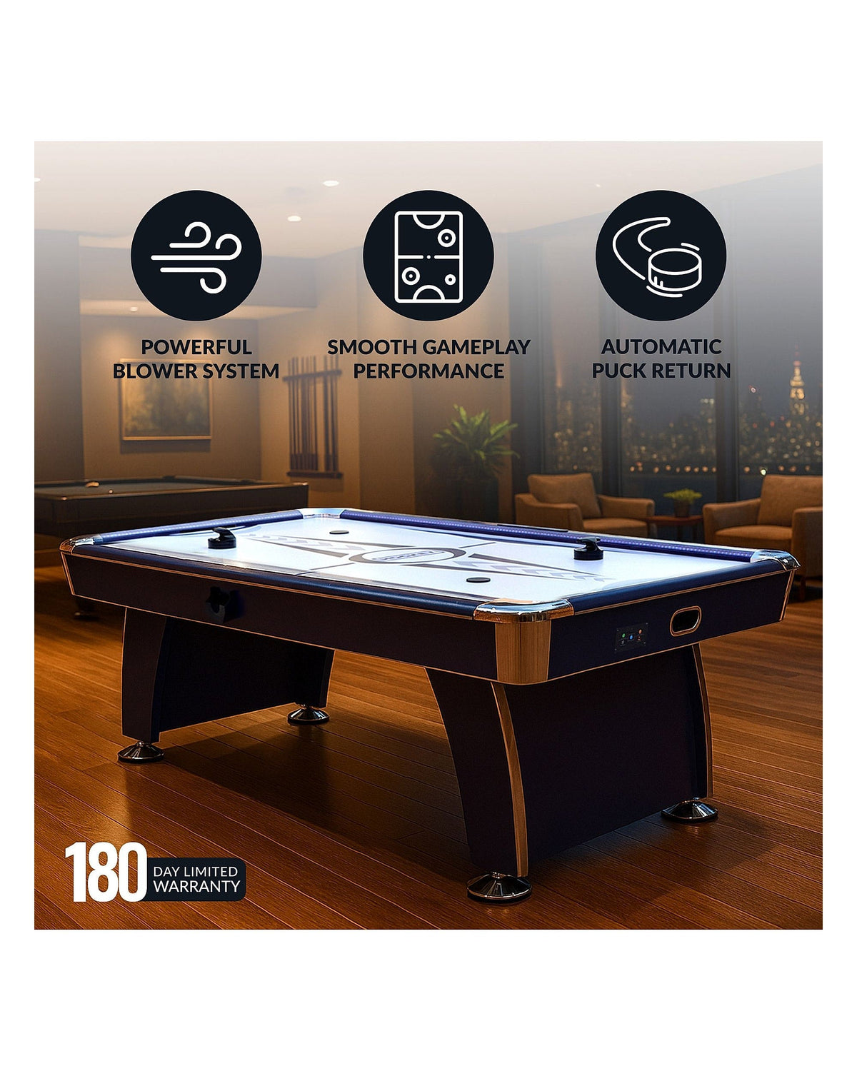 Hathaway Phantom II 90" Air Hockey Table w/ LED Scoring