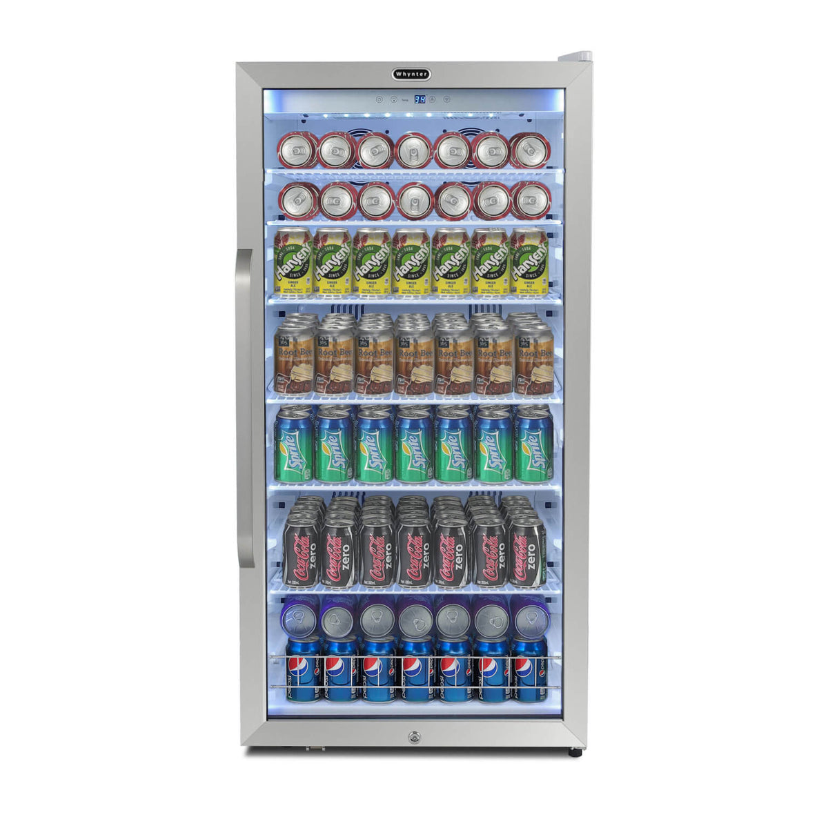 Whynter CBM-1060XLW/CBM-1060XLWa Commercial 10.6 cu. ft. Stainless Steel Commercial Beverage Merchandiser Display Refrigerator with Superlit Door and Lock – White - product image 2