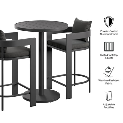 Tahoe 3-Piece Outdoor Patio Aluminum Bar Set by Modway