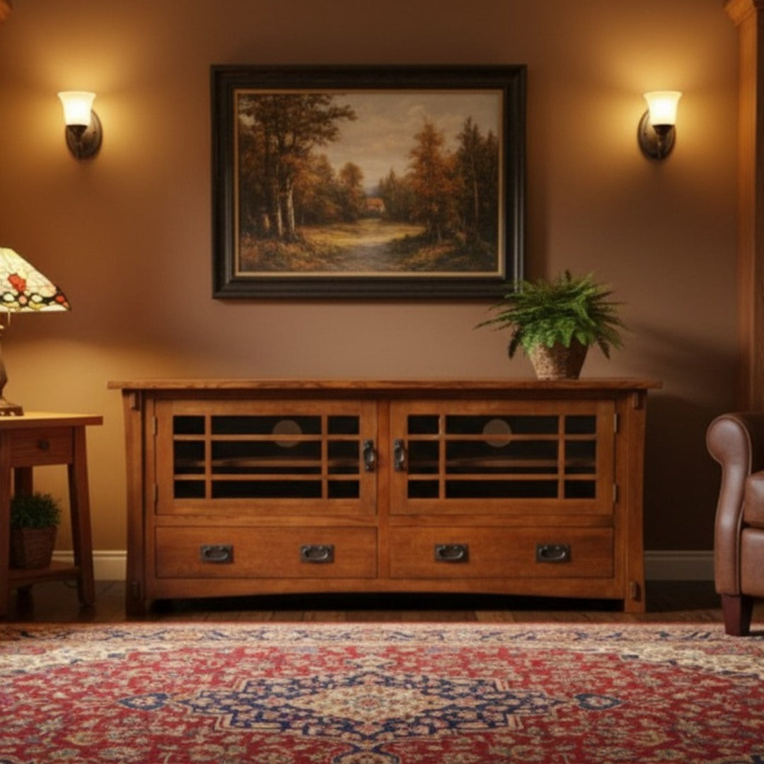 Mission Quarter Sawn Oak TV Stand - 60" (Pre-Order Micheal's Cherry)