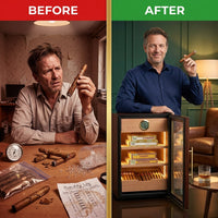 Luxidor Aureum 300 Electric Cigar Humidor Cabinet — Before & After