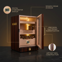 Luxidor Aureum 300 Electric Cigar Humidor Cabinet — infographic