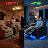 ObsidianCrest Diamond Recliner Pair — Before & After