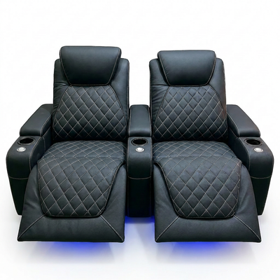 Home Theater Recliners Built for Cinema Comfort, Motorized Recline, USB Charging, LED Underglow