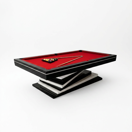 Pool Table Built for Tournament Play, 3-Piece Slate, Worsted Cloth, Concealed Pockets — Studio Shot