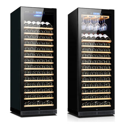 168 Bottle Built In Wine Cellar Horizontal Wine Cooler Fridge Kitchen Single Zone Refrigerator for Home Bar Club Storage