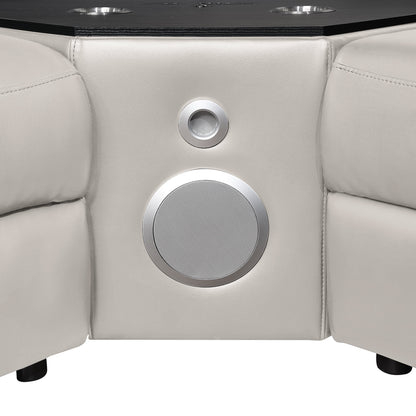 Nova Modern Style Sectional with Console and Bluetooth Speaker
