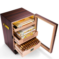 Electric Cigar Humidor Cabinet Built to Preserve Premium Cigars, Spanish Cedar Interior, Digital Controls, LED Lighting