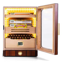 Electric Cigar Humidor Cabinet Built to Preserve Premium Cigars, Spanish Cedar Interior, Digital Controls, LED Lighting