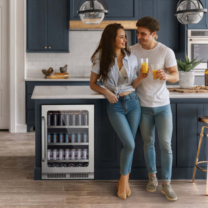 Whynter BSR-140SB 24 inch Built-ln 140 Cans Undercounter Stainless Steel Beverage Fridge with Reversible Door, Digital Control, Lock, and Carbon Filter - product image 3