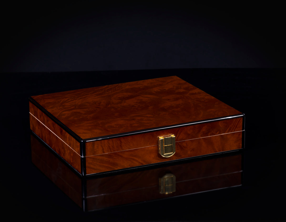 Daniel Marshall Signature Series Travel Humidor - Burl - closed