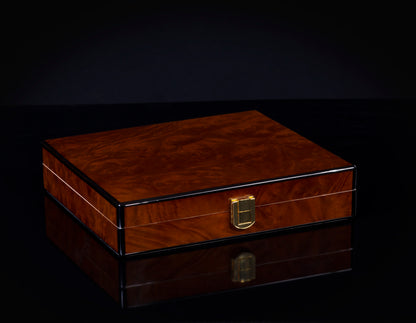 Daniel Marshall Signature Series Travel Humidor - Burl - closed