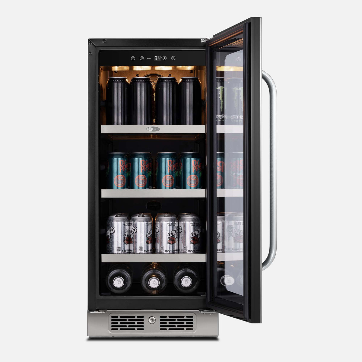 Whynter BSR-080SB 15 inch Built-ln 80 Cans Undercounter Stainless Steel Beverage Fridge with Reversible Door, Digital Control, Lock, and Carbon Filter - product image 2