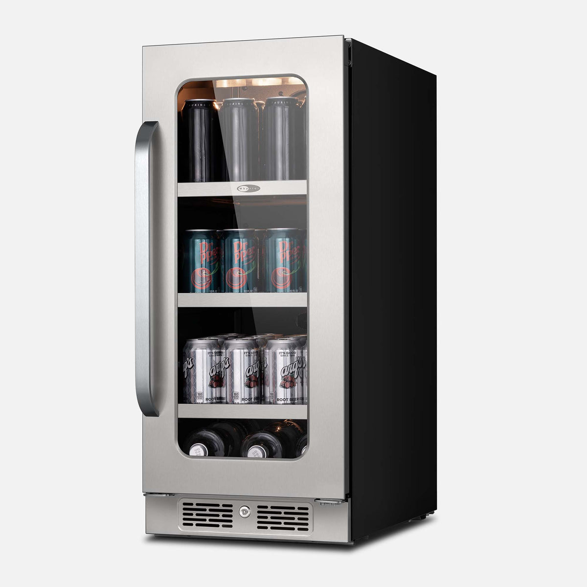 Whynter BSR-080SB 15 inch Built-ln 80 Cans Undercounter Stainless Steel Beverage Fridge with Reversible Door, Digital Control, Lock, and Carbon Filter - product image 5