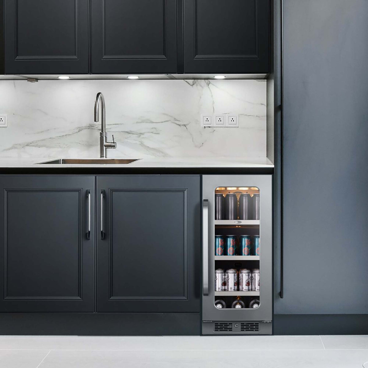 Whynter BSR-080SB 15 inch Built-ln 80 Cans Undercounter Stainless Steel Beverage Fridge with Reversible Door, Digital Control, Lock, and Carbon Filter - product image 3