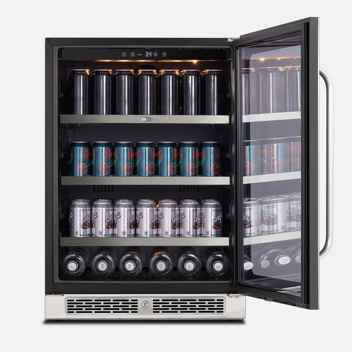 Whynter BSR-140SB 24 inch Built-ln 140 Cans Undercounter Stainless Steel Beverage Fridge with Reversible Door, Digital Control, Lock, and Carbon Filter - product image 4