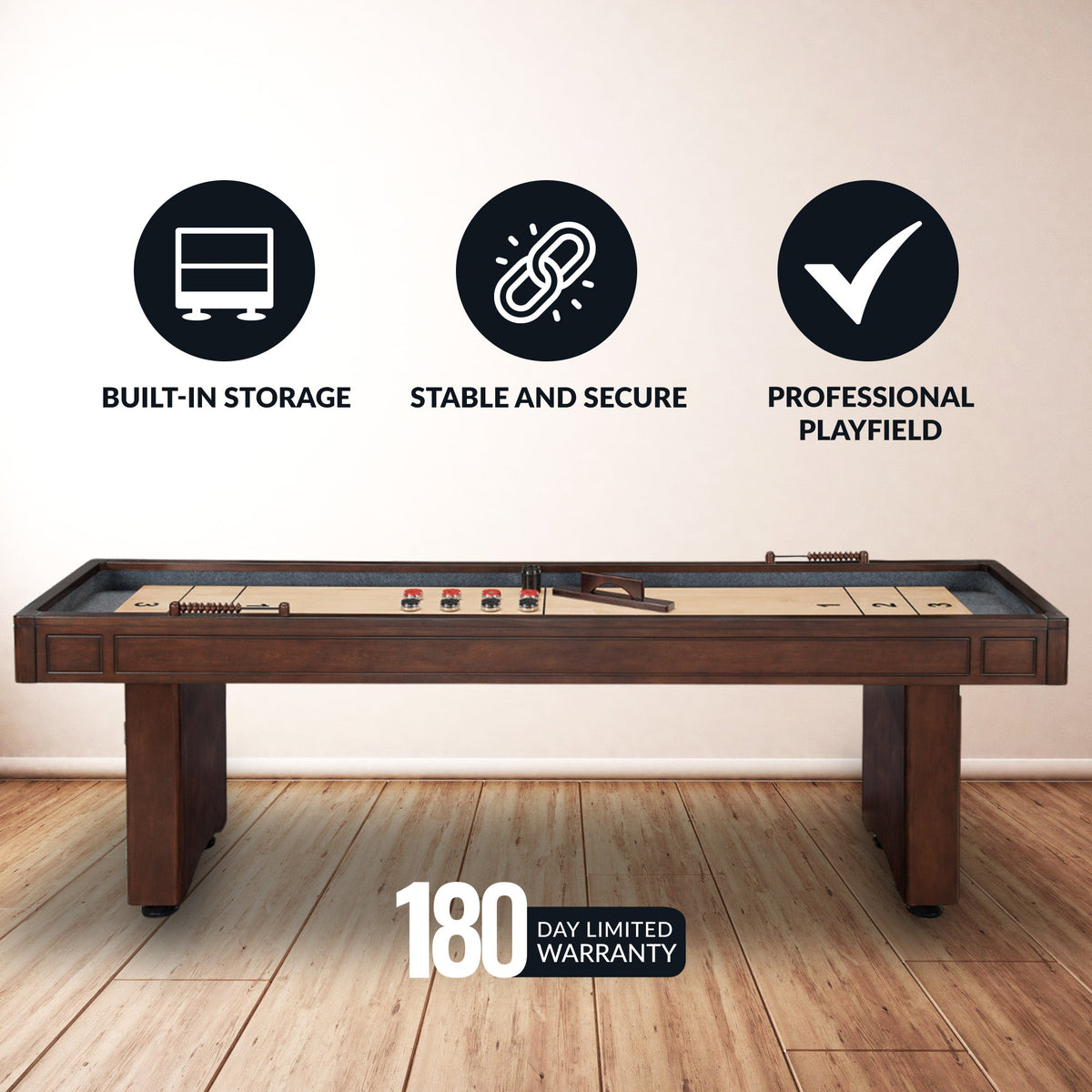 Hathaway Austin 9-ft Shuffleboard Table - Mahogany Finish