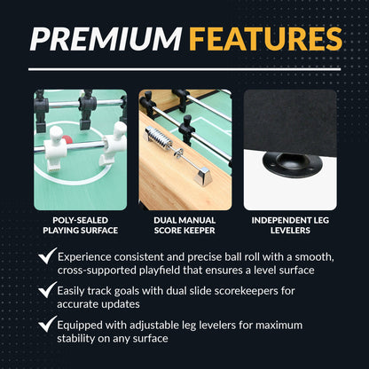 Hathaway Center Stage Pro Series 59-in Foosball Table - Telescopic Safety Rods