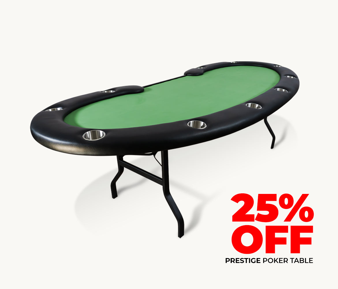 BBO Prestige Folding Leg Poker Table - Black
