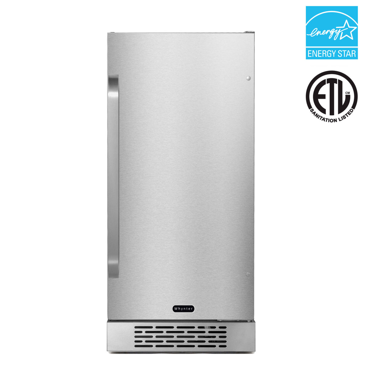 Whynter BOR-326FS 15" Built-In Energy Star 3.0 cu. ft. Indoor/Outdoor Beverage Refrigerator Cooler Weather Proof in Stainless Steel - front view