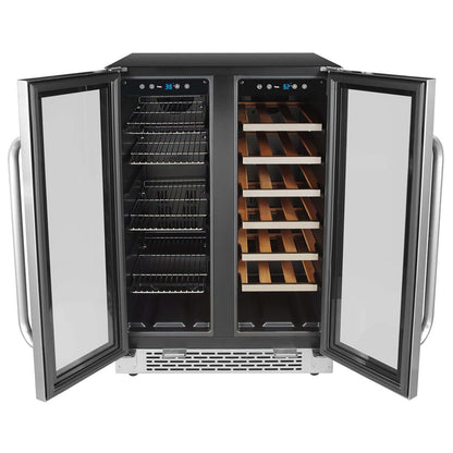 Whynter BWB-2060FDS/BWB-2060FDSa 24″ Built-In French Door Dual Zone 20 Bottle Wine Refrigerator 60 Can Beverage Center - product image 5
