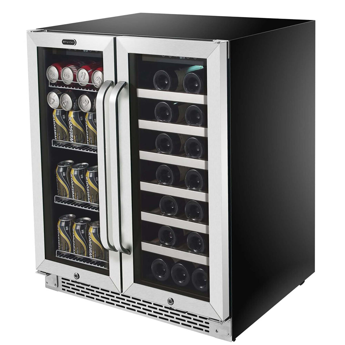 Whynter BWB-3388FDS/BWB-3388FDSa 30″ Built-In French Door Dual Zone 33 Bottle Wine Refrigerator 88 Can Beverage Center - product image 3