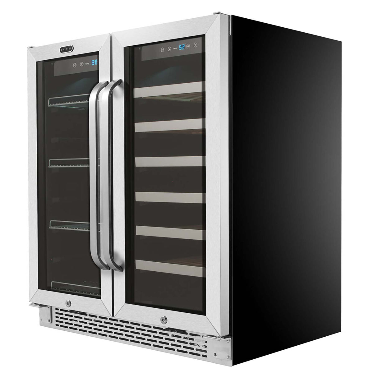 Whynter BWB-3388FDS/BWB-3388FDSa 30″ Built-In French Door Dual Zone 33 Bottle Wine Refrigerator 88 Can Beverage Center - product image 4