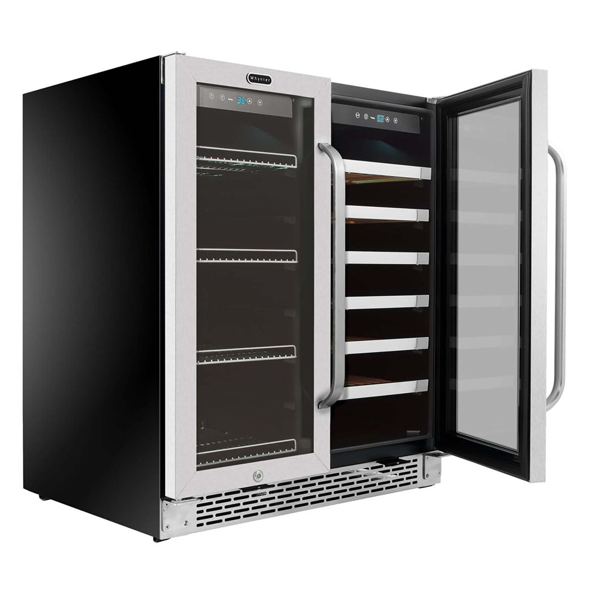 Whynter BWB-3388FDS/BWB-3388FDSa 30″ Built-In French Door Dual Zone 33 Bottle Wine Refrigerator 88 Can Beverage Center - product image 5