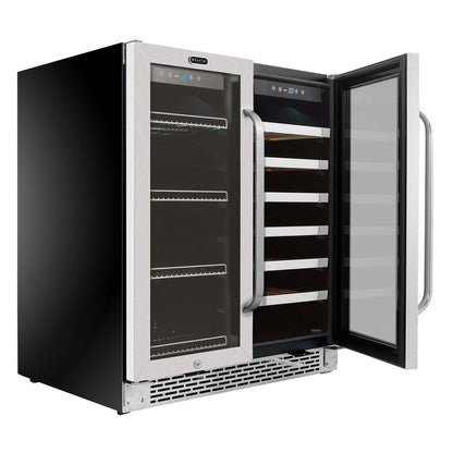 Whynter BWB-3388FDS/BWB-3388FDSa 30″ Built-In French Door Dual Zone 33 Bottle Wine Refrigerator 88 Can Beverage Center - product image 5
