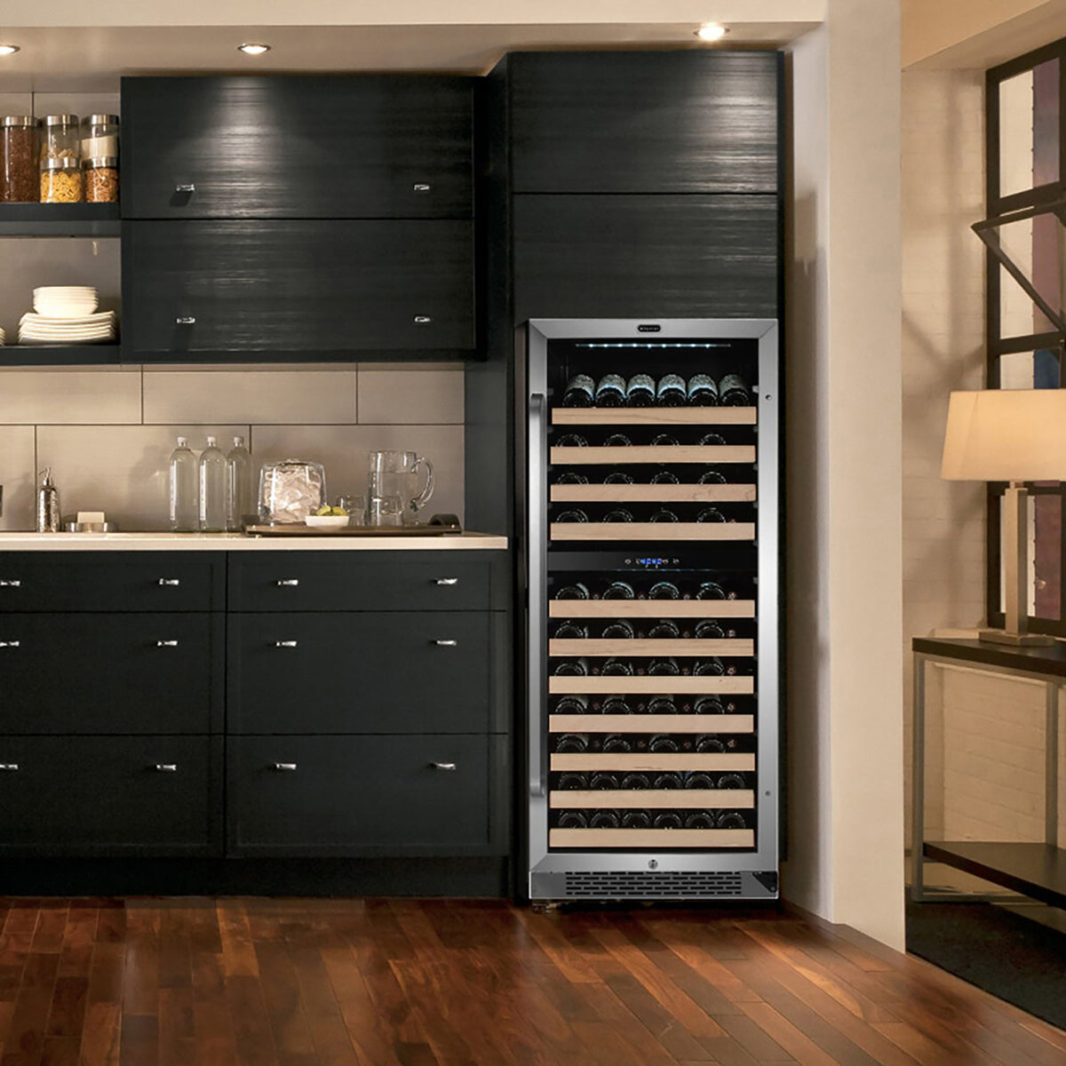Whynter BWR-0922DZ/BWR-0922DZa 24" 92 Bottle Built-in Large Capacity Stainless Steel Dual Zone Compressor Wine Refrigerator with Display Rack and LED display - product image 3