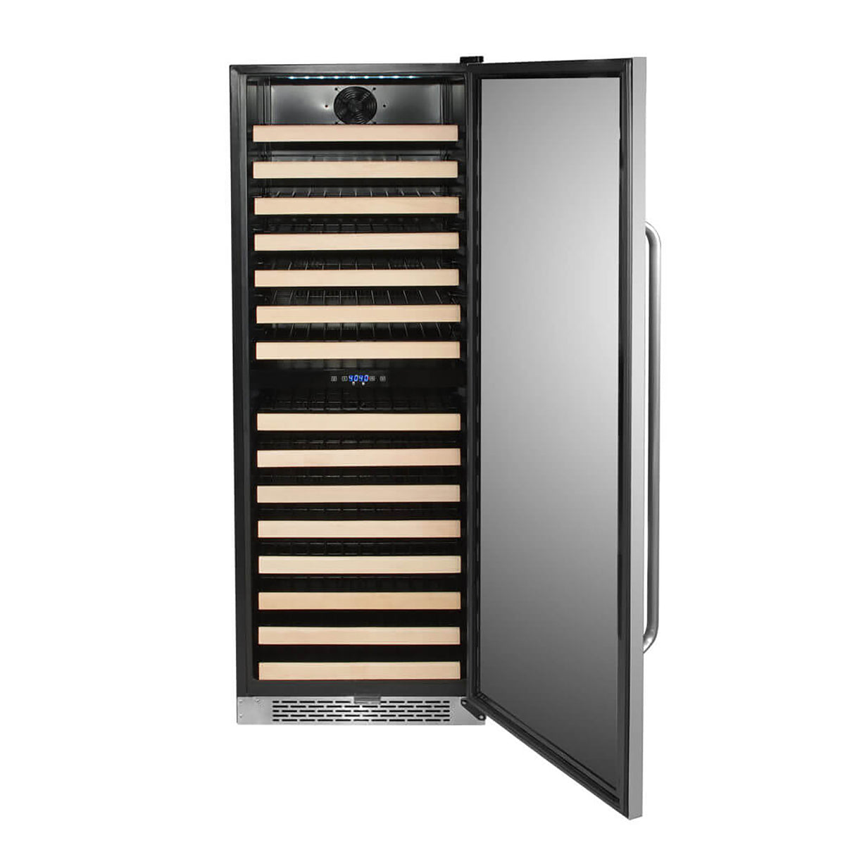 Whynter BWR-1642DZ/BWR-1642DZa 24" 164 Bottle Large Capacity Built-in Stainless Steel Dual Zone Compressor Wine Refrigerator with Display Rack and LED display - front view