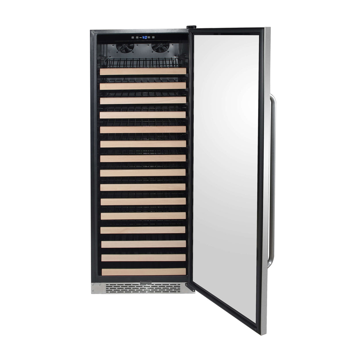 Whynter BWR-1662SD/BWR-1662SDa 24" 166 Bottle Large Capacity Built-in Stainless Steel Compressor Wine Refrigerator with Display Rack and LED display - front view