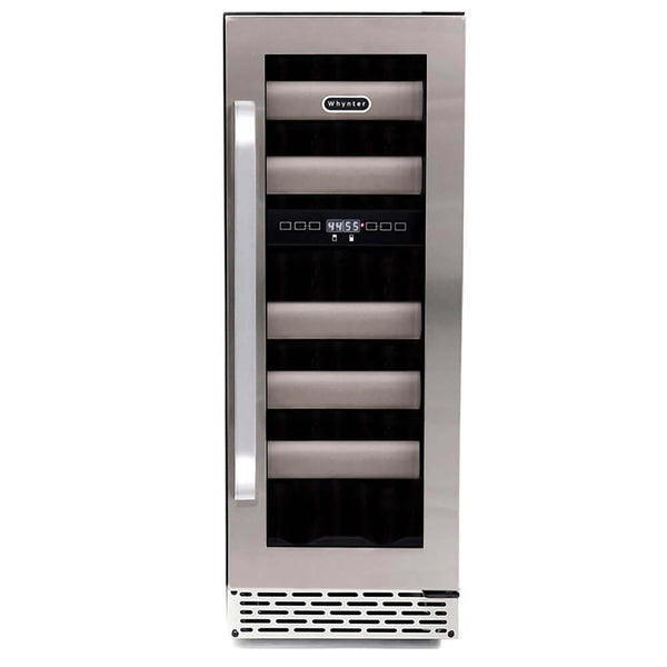 Whynter BWR-171DS Elite 17 Bottle Seamless Stainless Steel Door Dual Zone Built-in Wine Refrigerator - front view