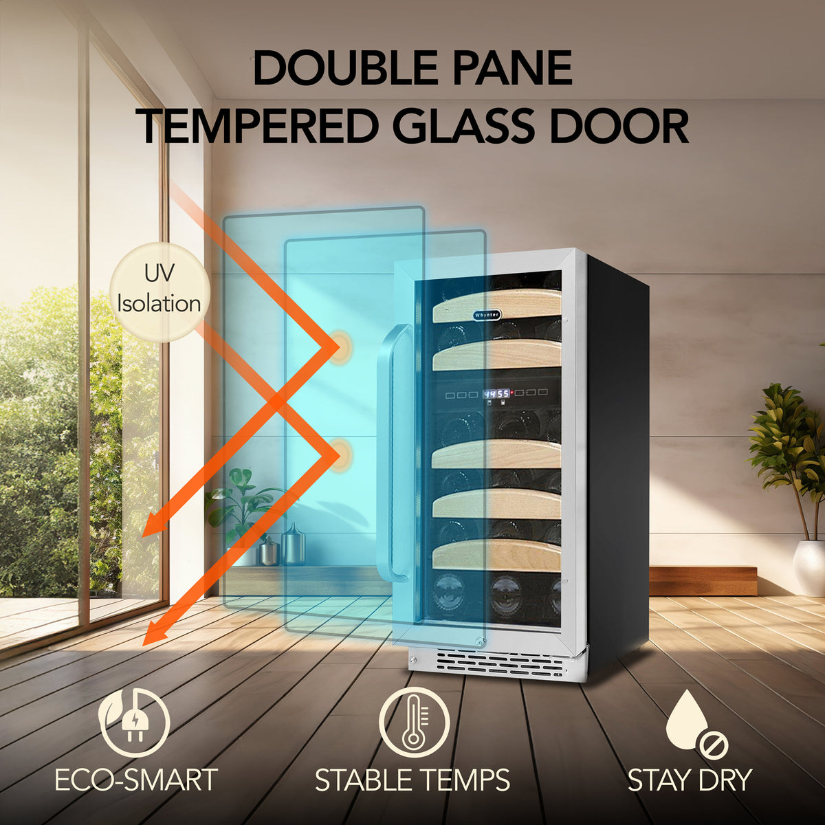 Whynter BWR-281DZ/BWR-281DZa 28 bottle Dual Temperature Zone Built-In Wine Refrigerator - product image 5