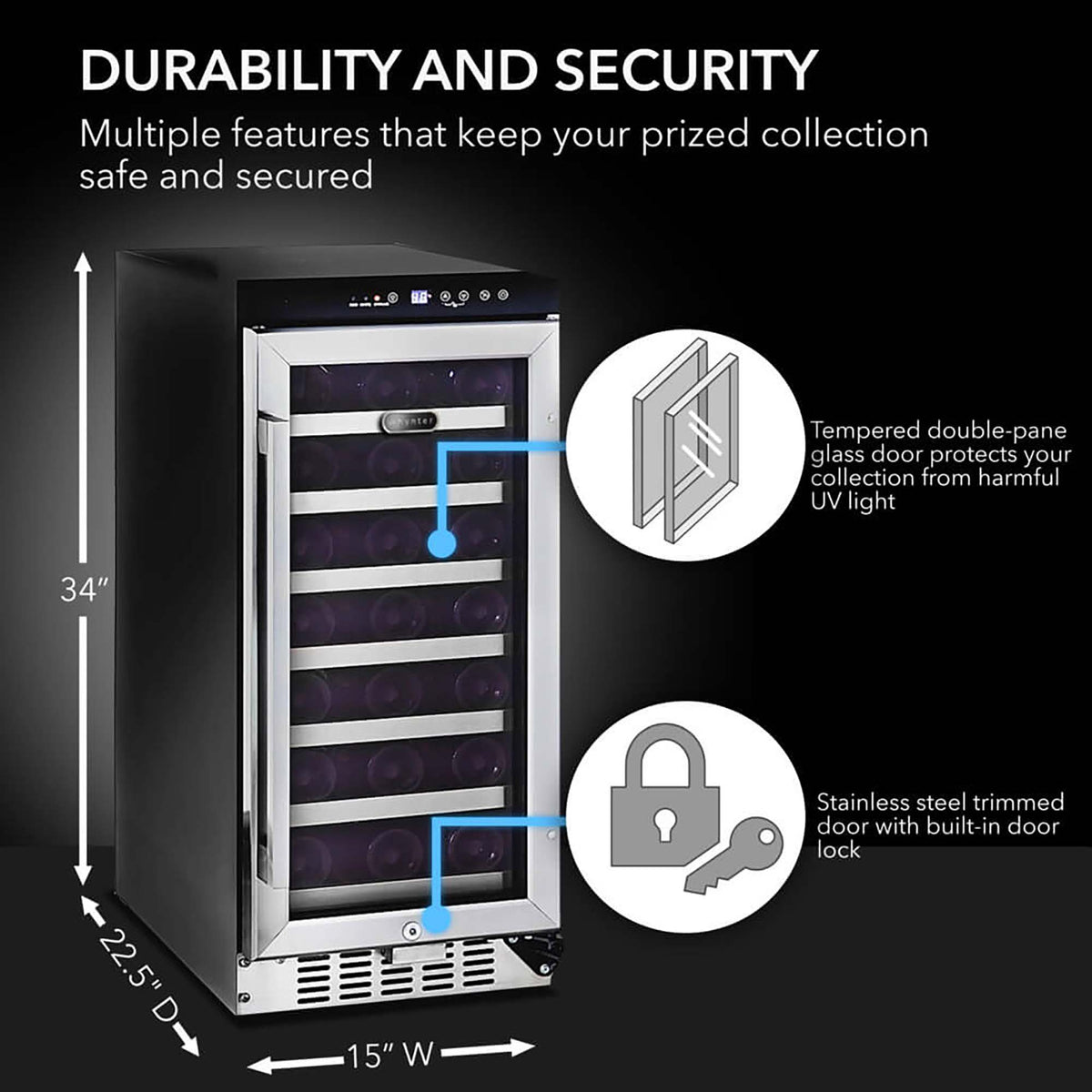 Whynter BWR-33SD 33 Bottle Compressor Built-In Wine Refrigerator - product image 5