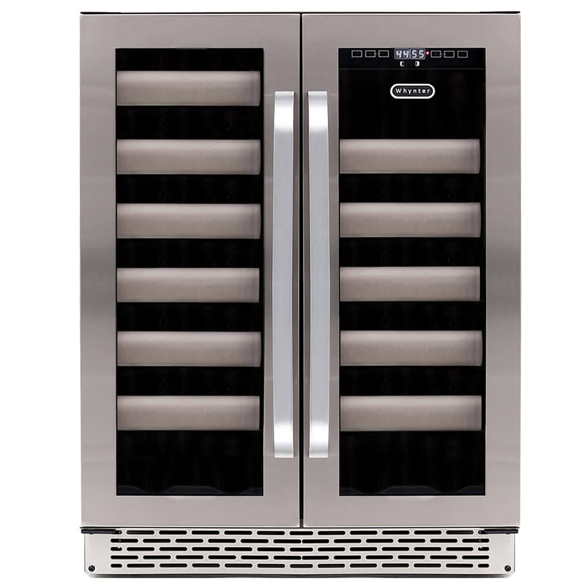 Whynter BWR-401DS Elite 40 Bottle Seamless Stainless Steel Door Dual Zone Built-in Wine Refrigerator - front view