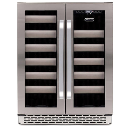 Whynter BWR-401DS Elite 40 Bottle Seamless Stainless Steel Door Dual Zone Built-in Wine Refrigerator - front view