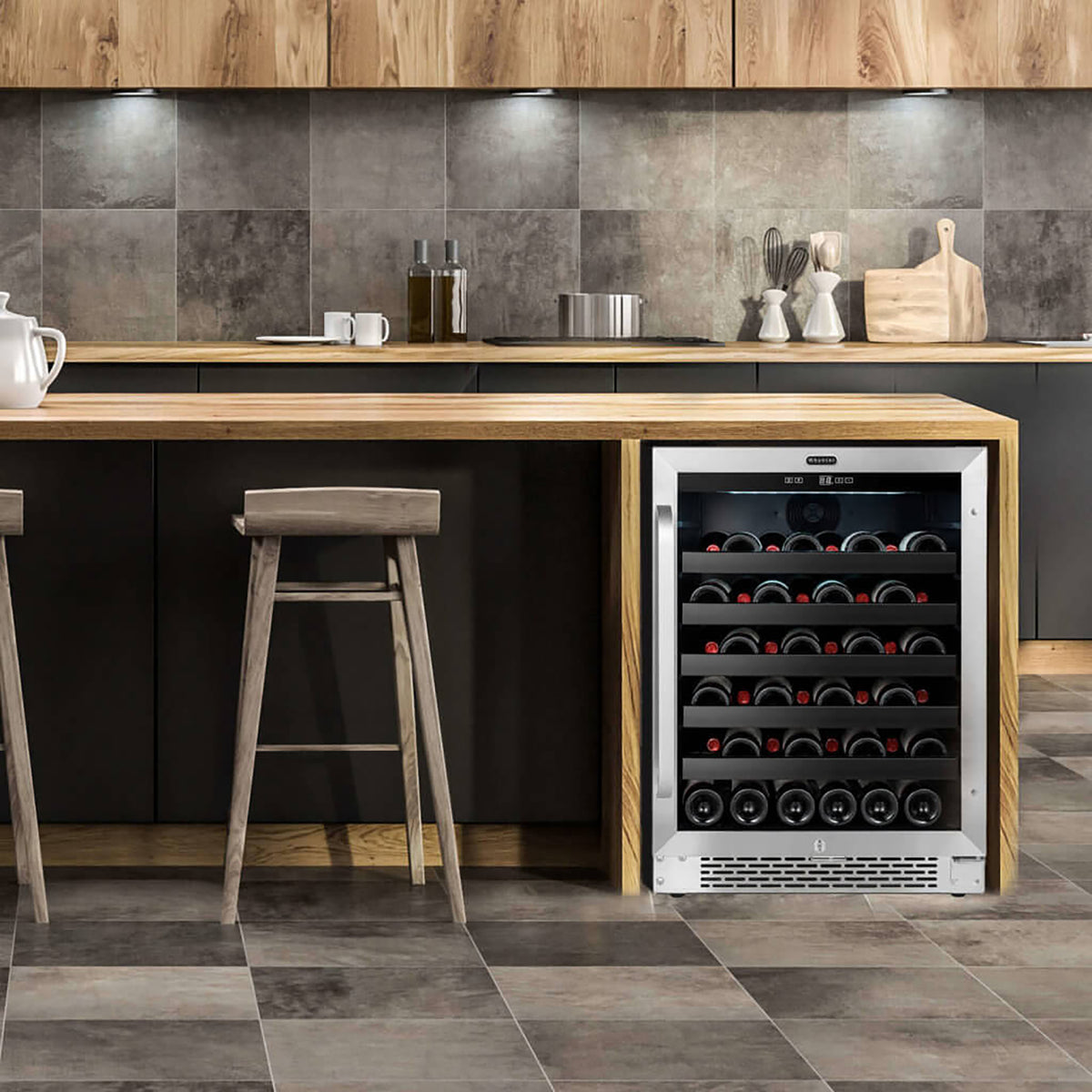 Whynter BWR-408SB 24 inch Built-In 46 Bottle Undercounter Stainless Steel Wine Refrigerator with Reversible Door, Digital Control, Lock, and Carbon Filter - product image 3