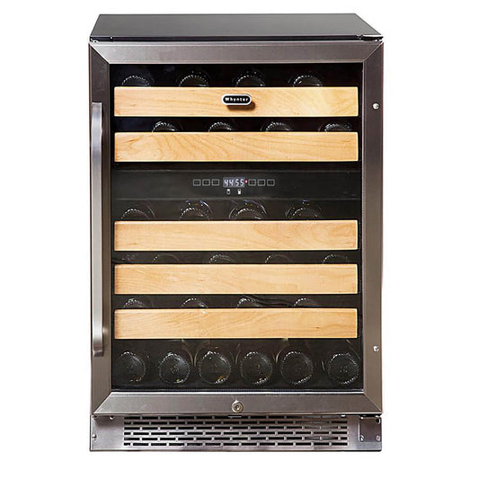Whynter BWR-462DZ/BWR-462DZa 46 bottle Dual Temperature Zone Built-In Wine Refrigerator - front view