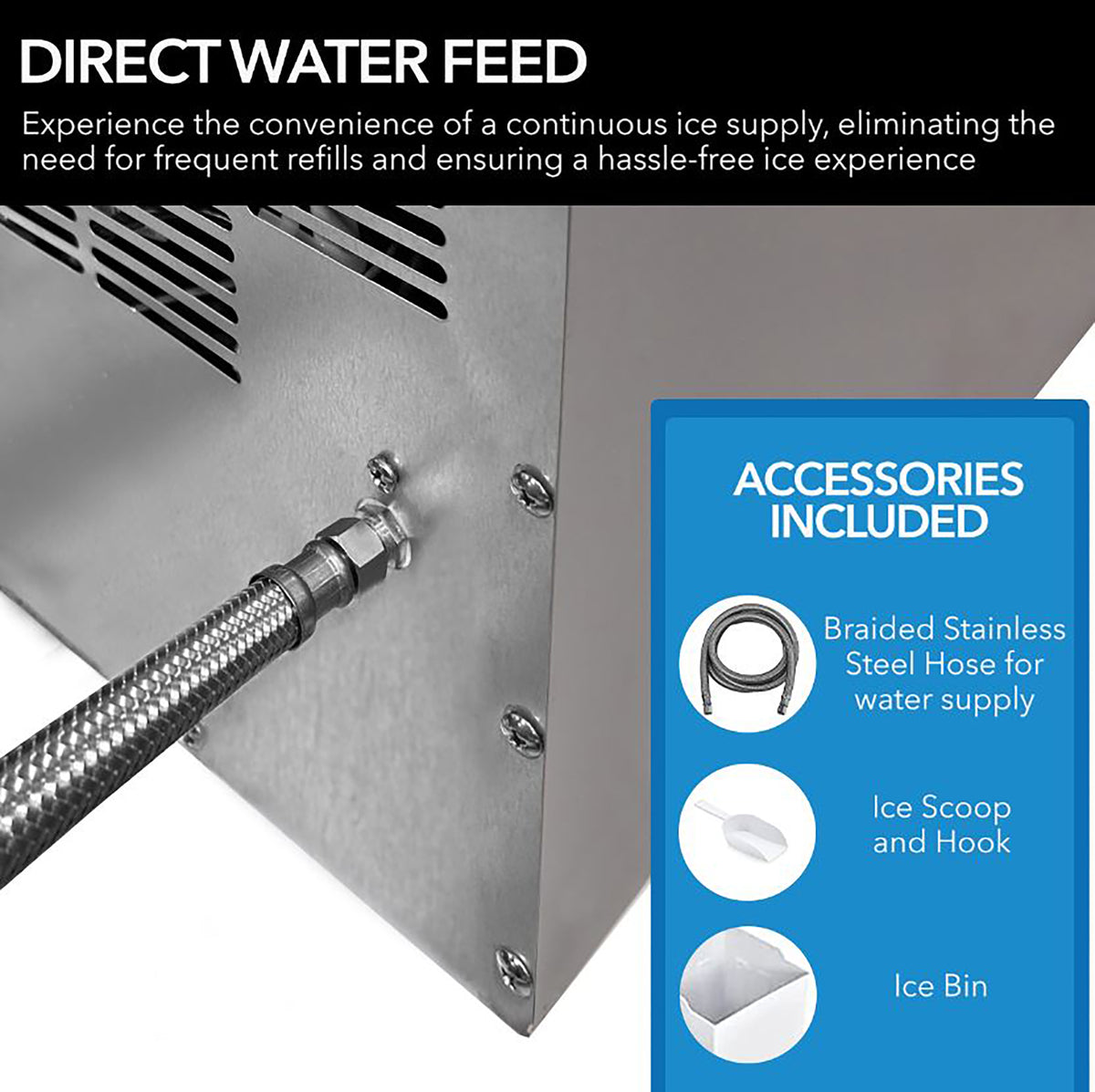 Whynter MIM-14231SS 14'' Undercounter Automatic Stainless Steel Marine Ice Maker 23lb Daily Output - product image 3