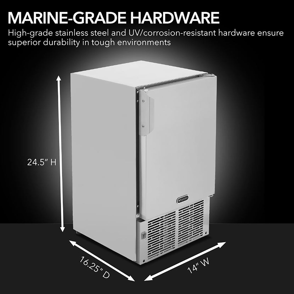 Whynter MIM-14231SS 14'' Undercounter Automatic Stainless Steel Marine Ice Maker 23lb Daily Output - product image 5