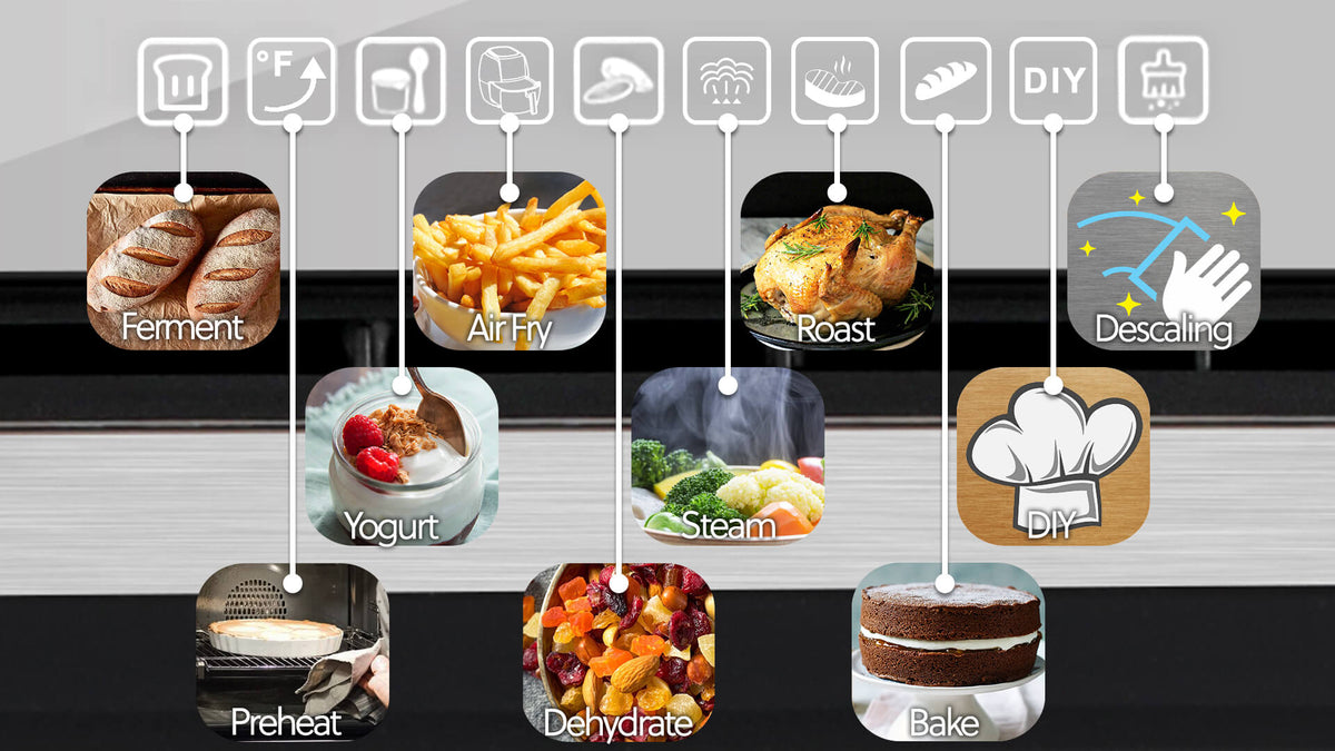 Whynter TSO-488GB Grande 40 Quart Capacity Counter-Top Multi-Function Intelligent Convection Steam Oven Air Fryer, Oven, Yogurt Maker, Dehydrator & DIY Mode - product image 4